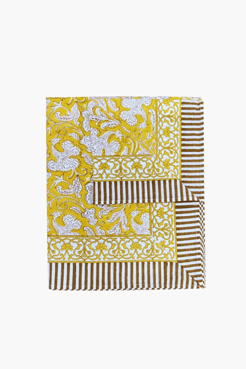 Mantel Canelle & Safran – 100% algodón – estampado floral – estilo boho chic – Jardín Botánico – Miss June Paris – 1