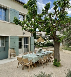 Celadon Green Tischdecke – 100 % Baumwolle – Blumenmuster – Boho-Chic-Stil – Jardin Botanique – Miss June Paris – 3