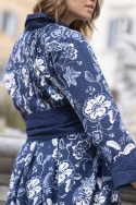 long sleeve floral blue short dress VIOLA - Miss June