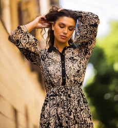 long sleeve bohemian chic long dress ZELIE -Miss June