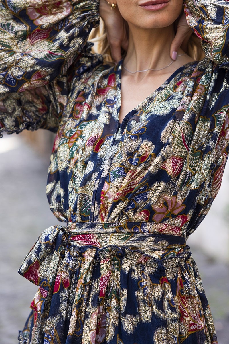 vestido corto floral manga larga JULIETA - Miss June