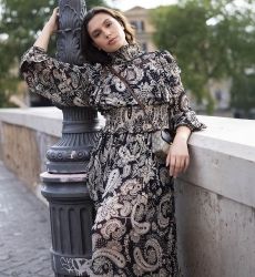 vestido largo bohemio manga larga PALOMA - Miss June