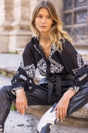 long sleeve bohemian black shirt MARINA - Miss June