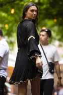 long sleeve bohemian chic black short dress ELEONORA - Miss June
