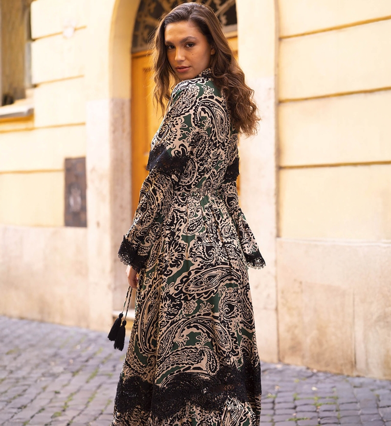 robe longue manche longue boheme chic TARTIKA - Miss June