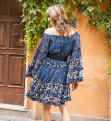 robe courte manche longue fleurie TORINA - Miss June