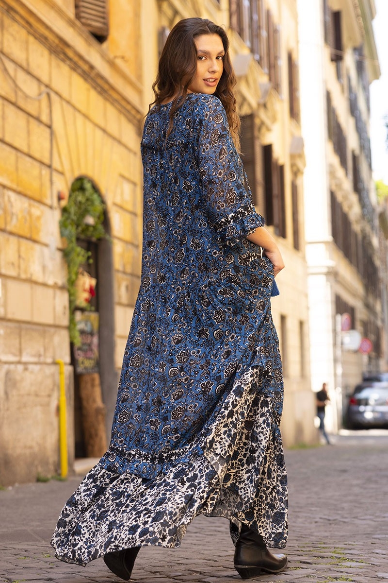 vestido largo floral manga larga LUDOVICA - Miss June