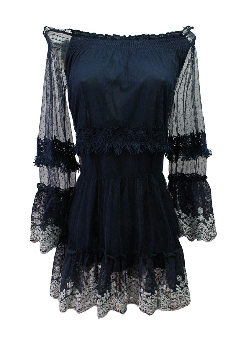 robe courte manche longue boheme chic ANGEL - Miss June