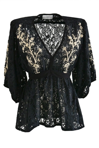 long sleeve black blouse ARYA - Miss June