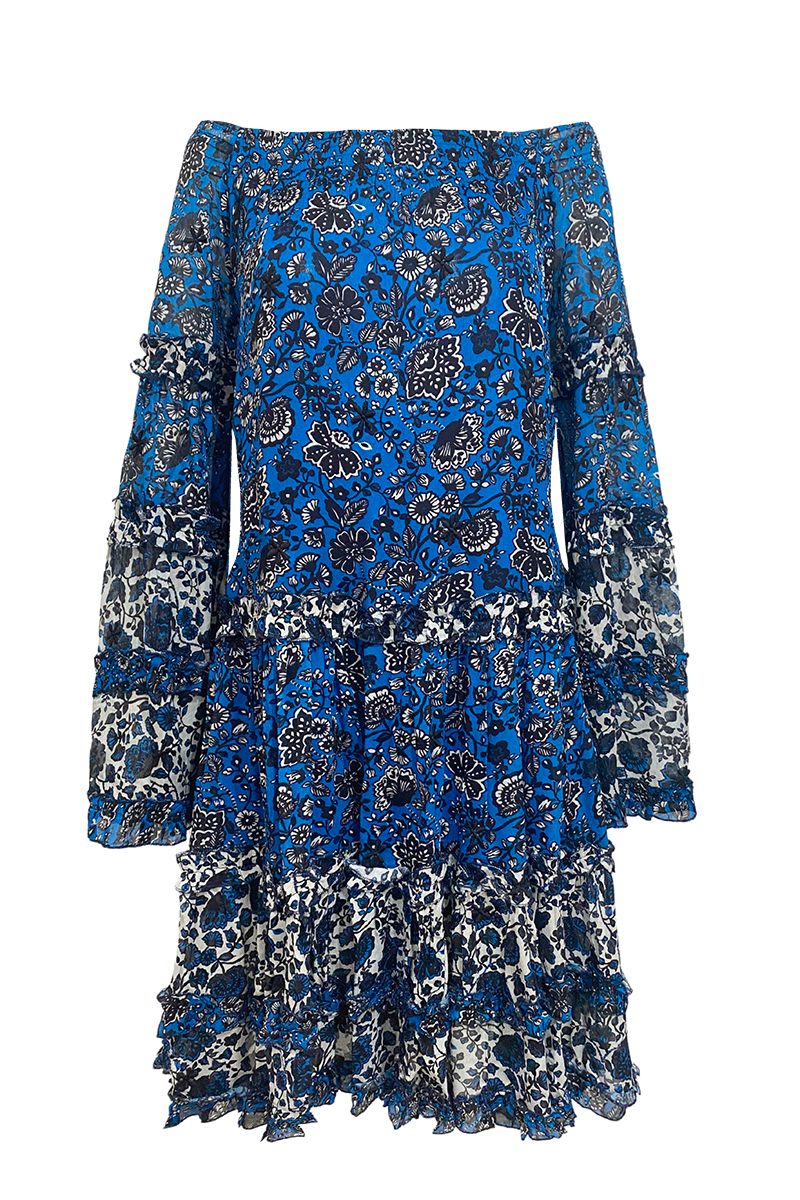 robe courte manche longue fleurie TORINA - Miss June