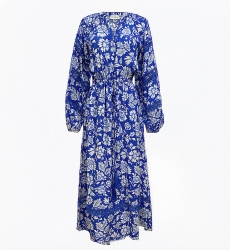 long sleeve floral blue long dress MARGAUX - Miss June