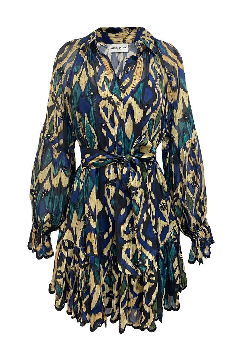 vestido corto bohemio manga larga SORAYA - Miss June