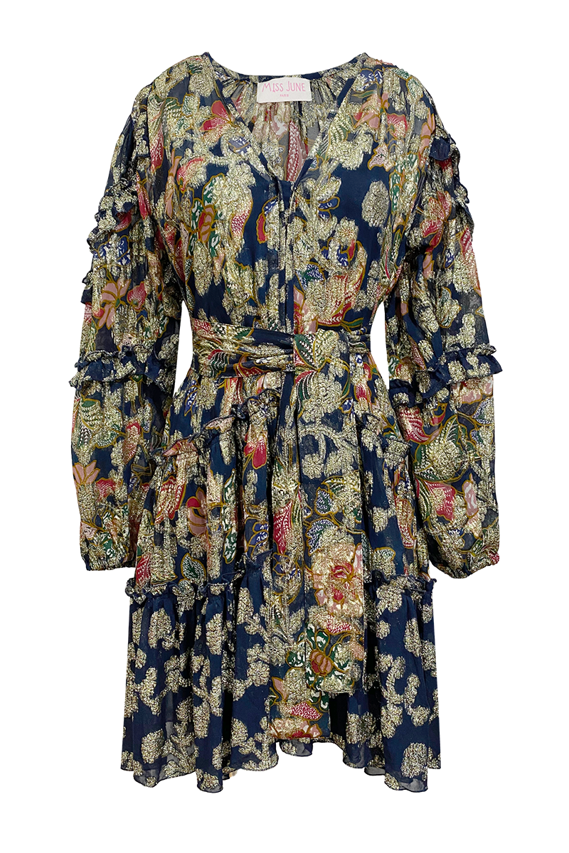 robe courte manche longue fleurie JULIETA - Miss June