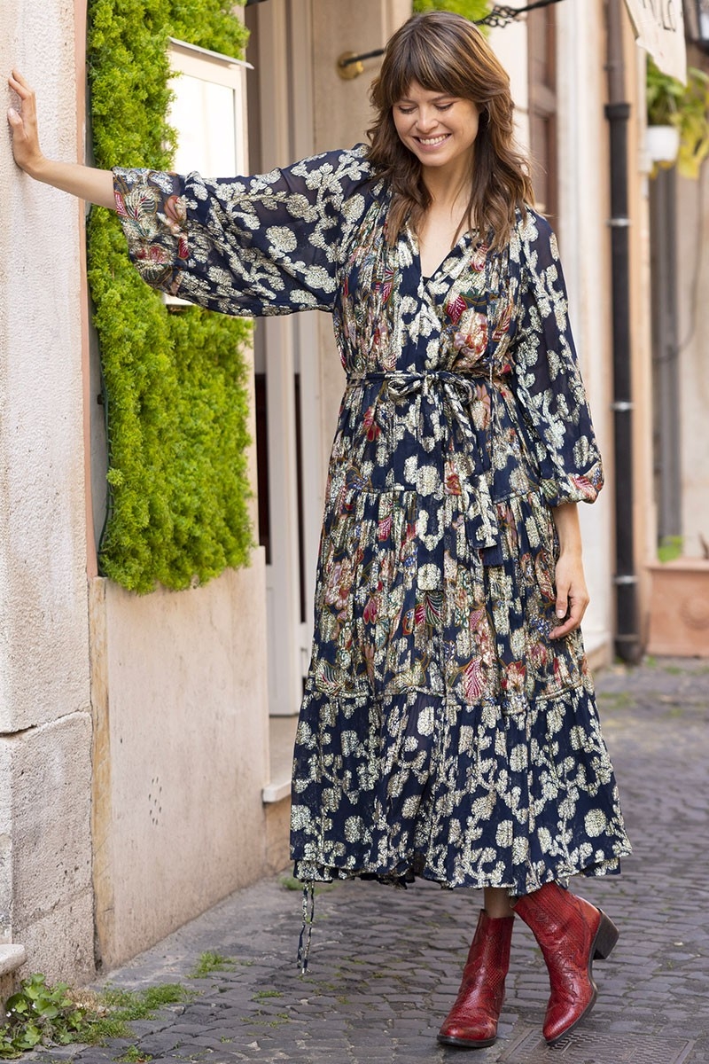 long sleeve floral long dress CAMILLA - Miss June