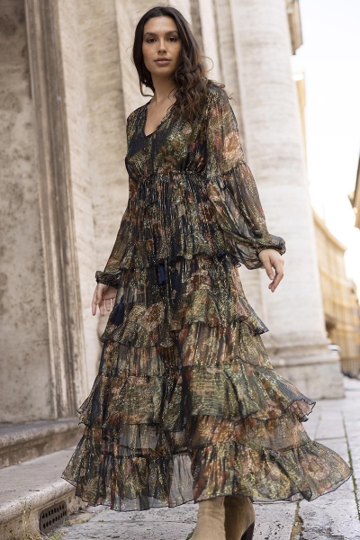 long sleeve floral long dress ARIANA - Miss June