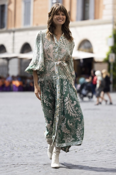 long sleeve bohemian green long dress CARLOTA - Miss June