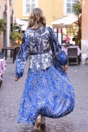 long sleeve bohemian blue long dress CARLOTA - Miss June
