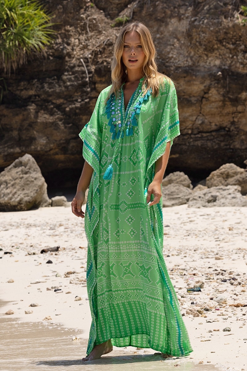 caftan largo bohemio manga corta SIERRANE - Miss June