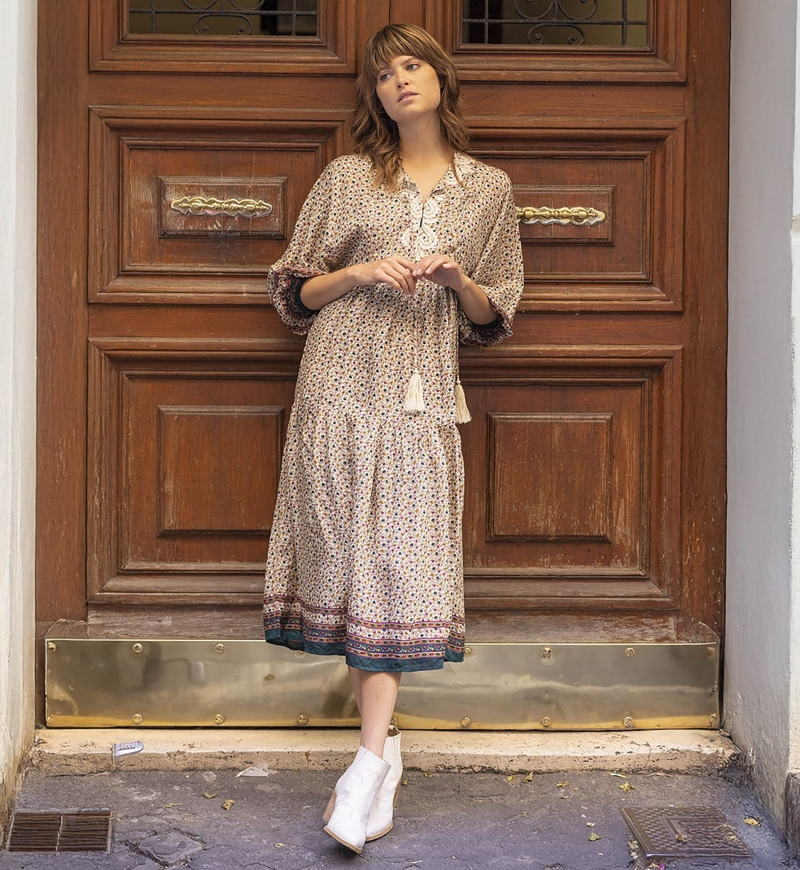 robe longue manche longue boheme BONNIE - Miss June