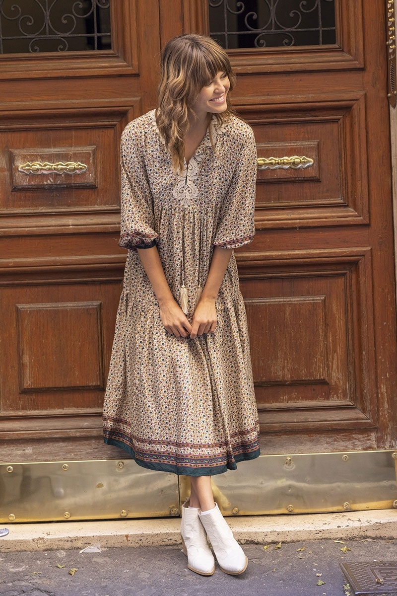 robe longue manche longue boheme BONNIE - Miss June