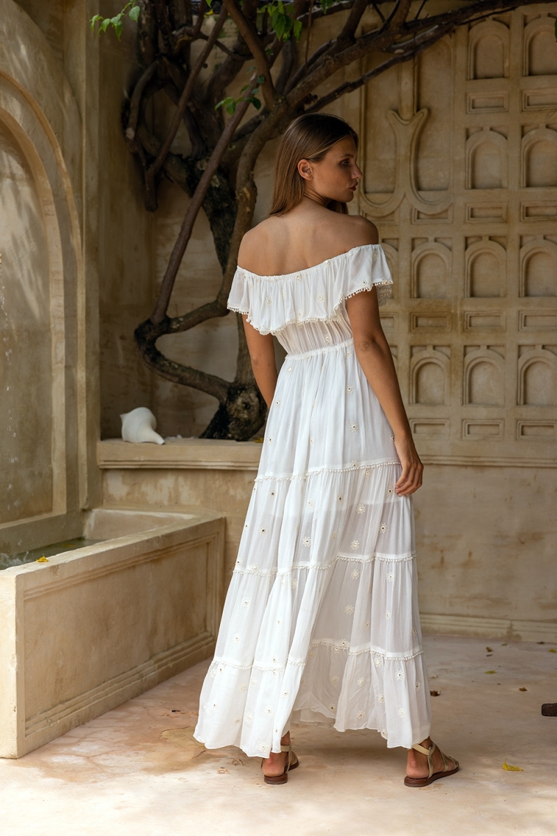 robe longue boheme blanche KATE                  - Miss June