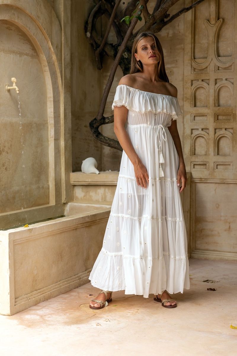 vestido largo blanco bohemio KATE - Miss June