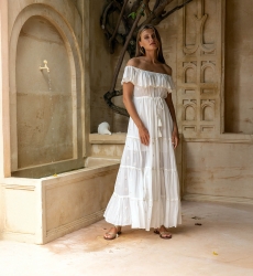 vestido largo blanco bohemio KATE - Miss June