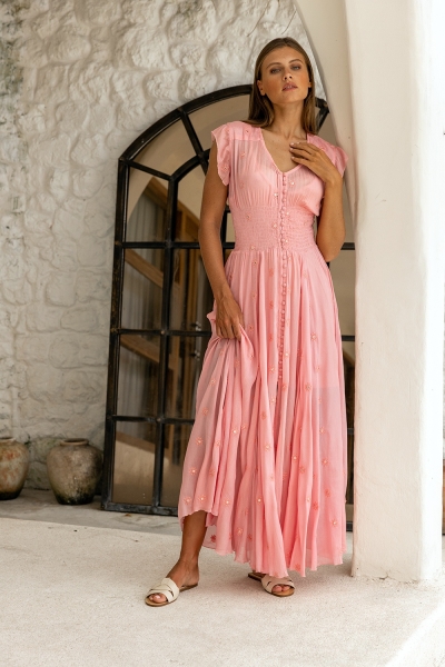 bohemian chic pink long dress ROSANNA - Miss June