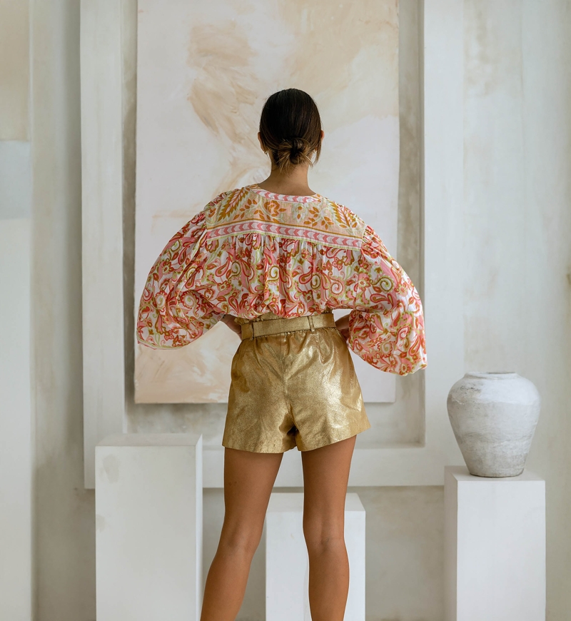 short cuir GLITTER- 100% cuir - Miss June Paris - 3