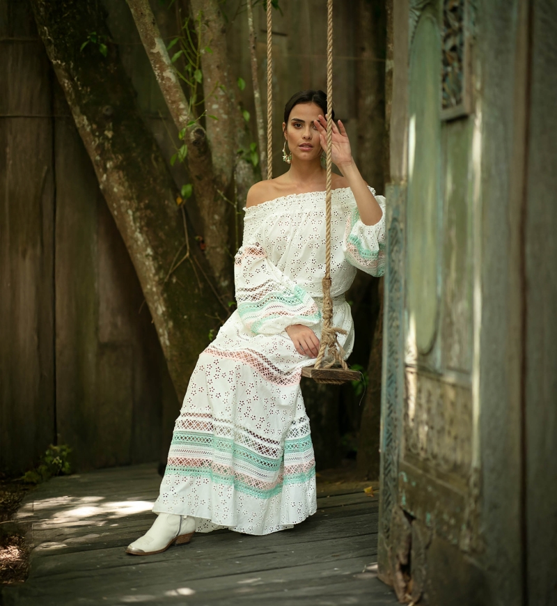 Miss June Paris — Falda Larga Plumeria