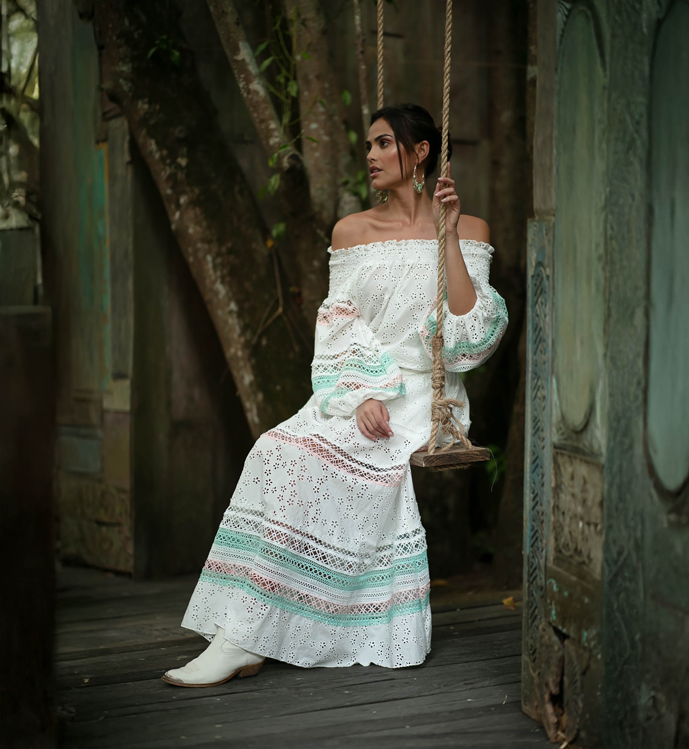 Miss June Paris — Falda Larga Plumeria