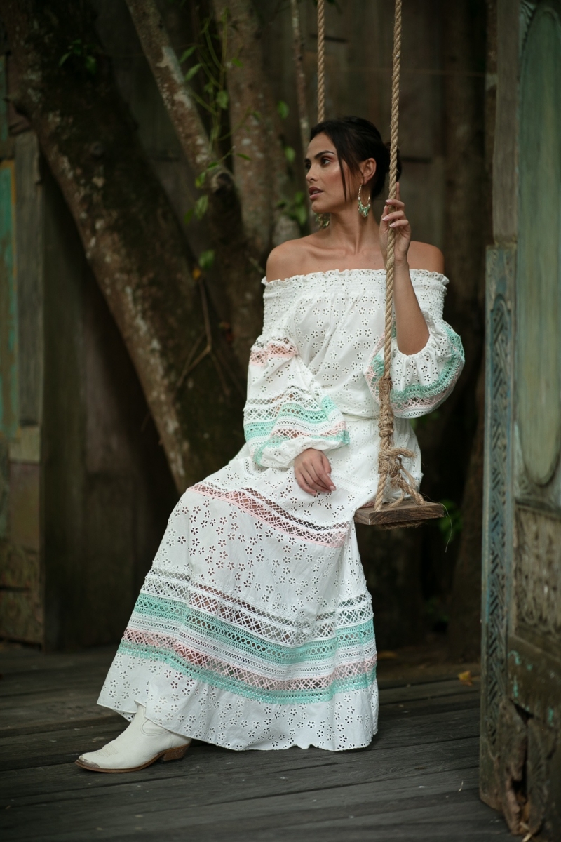 Miss June Paris — Falda Larga Plumeria