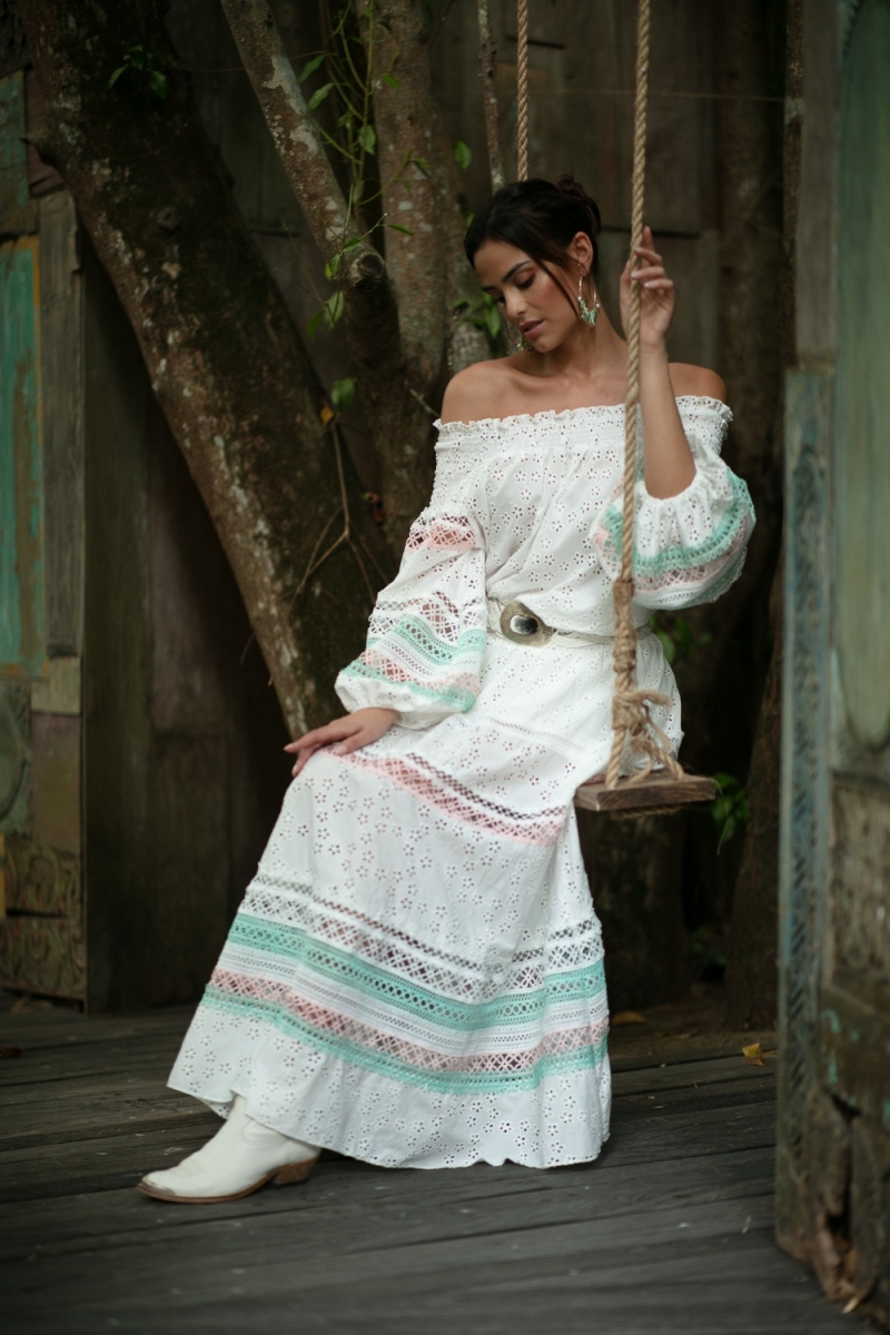 Miss June Paris — Falda Larga Plumeria