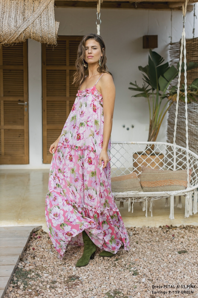 Robe Longue Petal -  fleurie - manches débardeur - Miss June Paris - 10