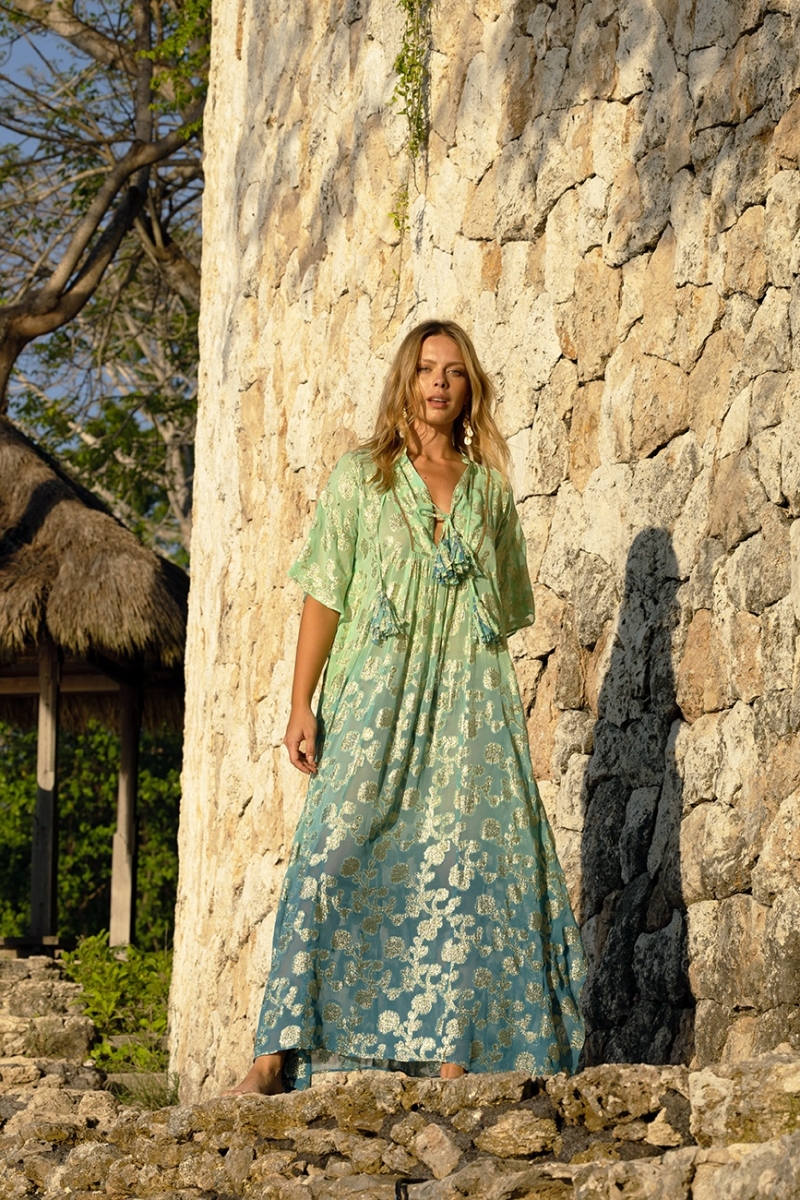 caftan long manche courte boheme PHOEBE - Miss June