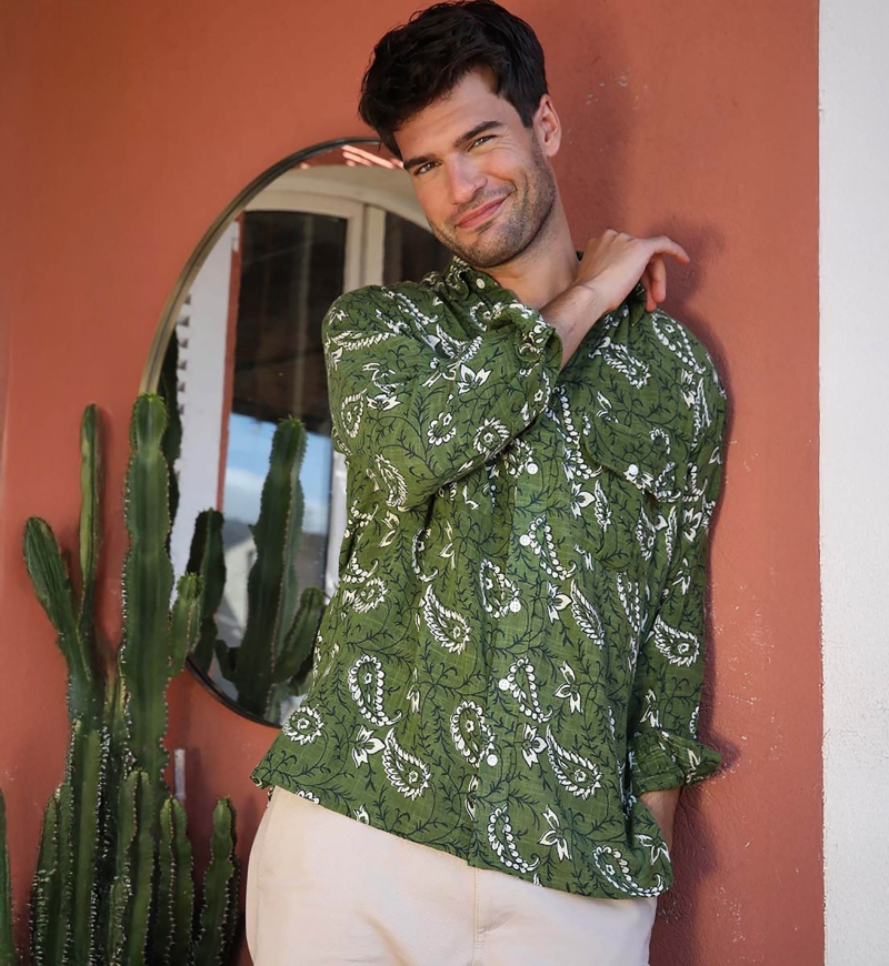 Camisa Medellin – cáqui – mangas longas – coleção Shay – Miss June Paris – 2