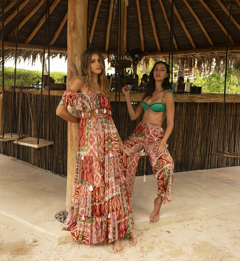 Pantalones Jacinta - pantalones mujer - fluido - estampado cachemira - multicolor - Miss June Paris - 3