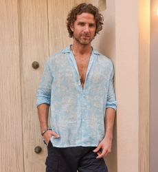 Chemise Salento - bleue - imprimé fleuri blanc - manches longues - tissue légère - collection Shay - Miss June Paris - 5