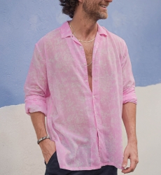 Camisa Salento – rosa – estampado floral blanco – mangas largas – tejido ligero – colección Shay – Miss June Paris – 3