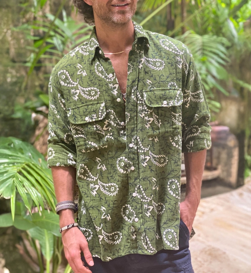 Camisa Medellin – cáqui – mangas longas – coleção Shay – Miss June Paris – 6