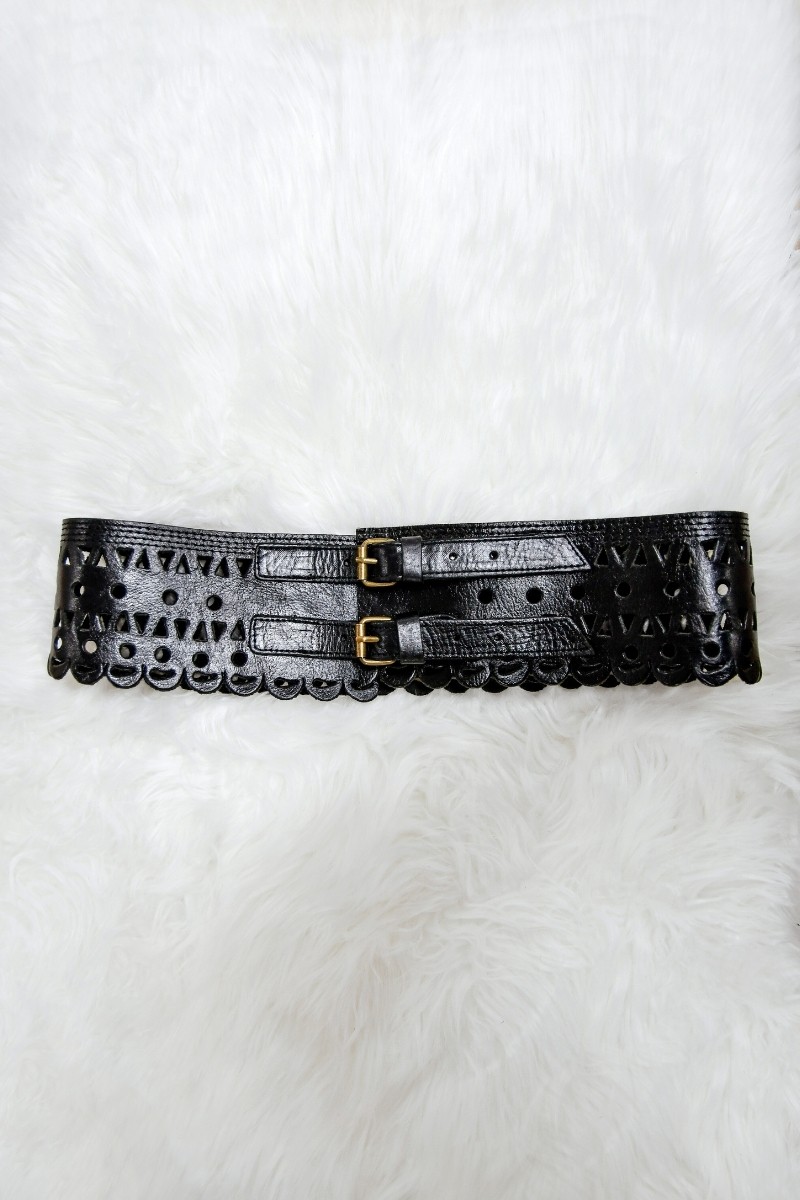 Joan Leather Belt - Black - Miss June Paris - 4