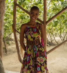 robe longue ASTOR : marron - fleurie boheme - bretelles fines - Miss June Paris - 1