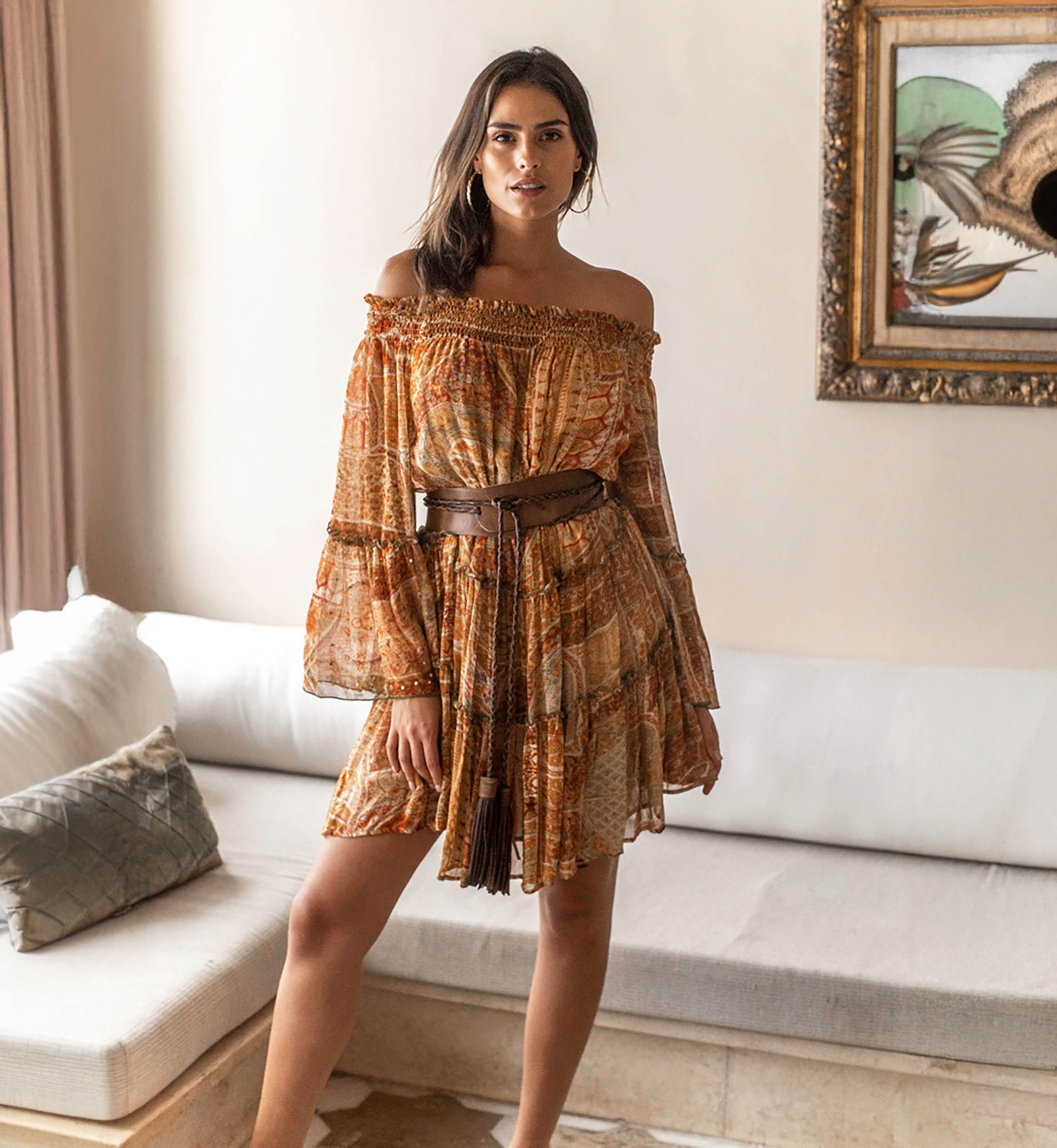 Vestido curto Magdalena - estilo boêmio feminino - Miss June Paris - 2