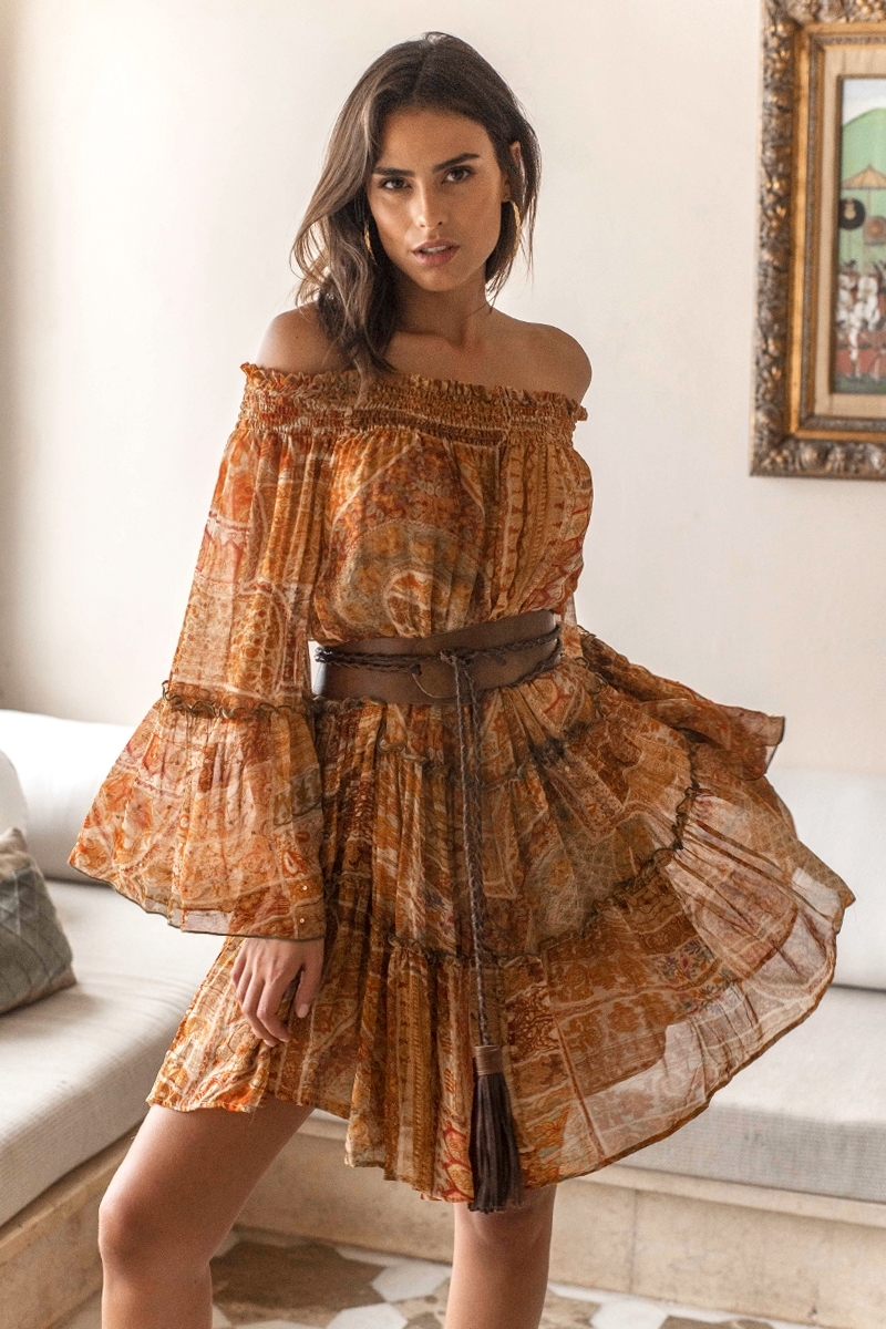 Vestido corto Magdalena - estilo bohemio femenino - Miss June Paris - 1