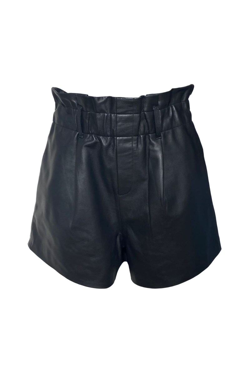 Pantaloncini di pelle nera Carla - Miss June Paris - 3