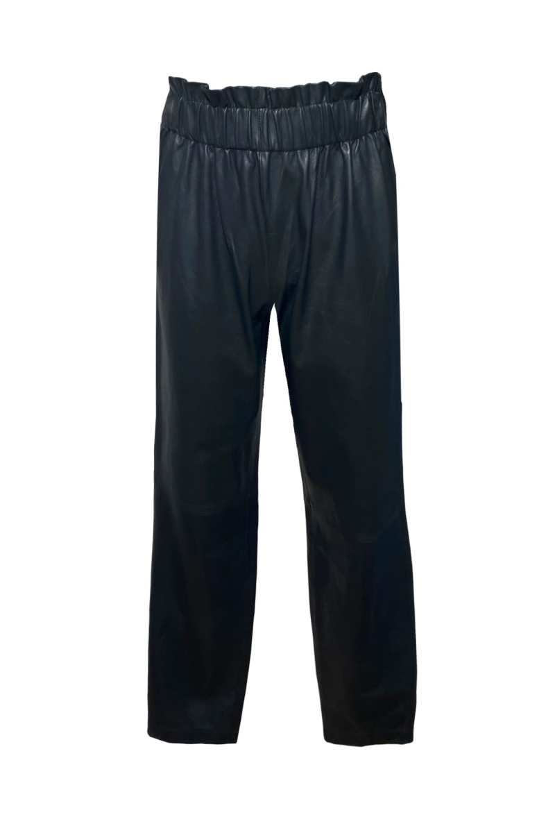 Pantalones cuero Maya - pantalones mujer chic - negro - Miss June Paris - 3