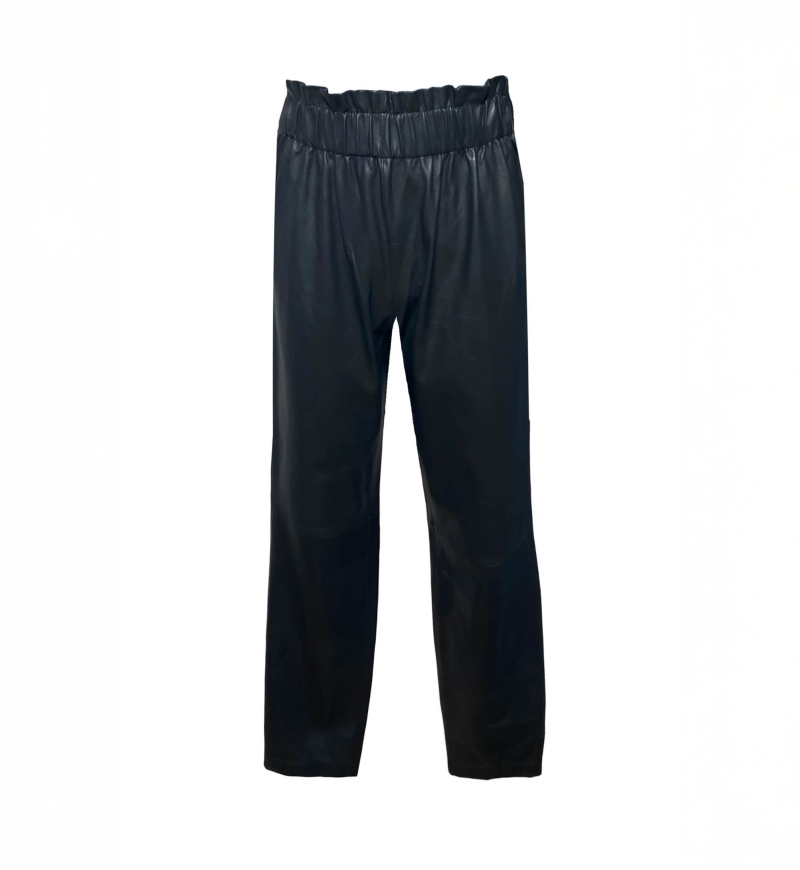 Pantaloni in pelle Maya - pantaloni chic da donna - nero - Miss June Paris - 3