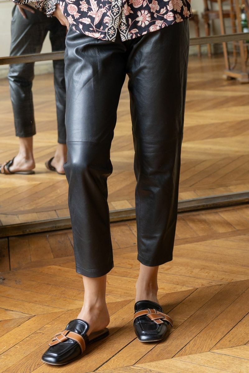 Maya leather pants - chic women's pants - black - Miss June Paris - 1