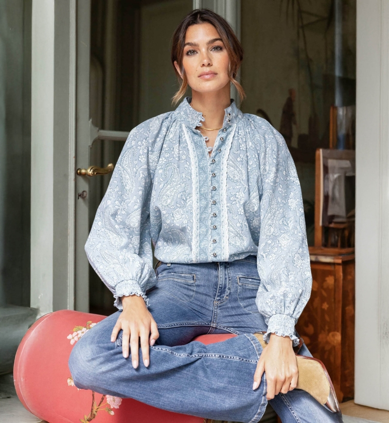 Damenhemd Victoire - Paisleymuster - 100% Baumwolle - Miss June Paris - 1