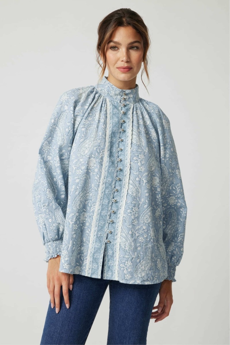 Victoire Women's Shirt - paisley - 100% cotton - Miss June Paris - 3